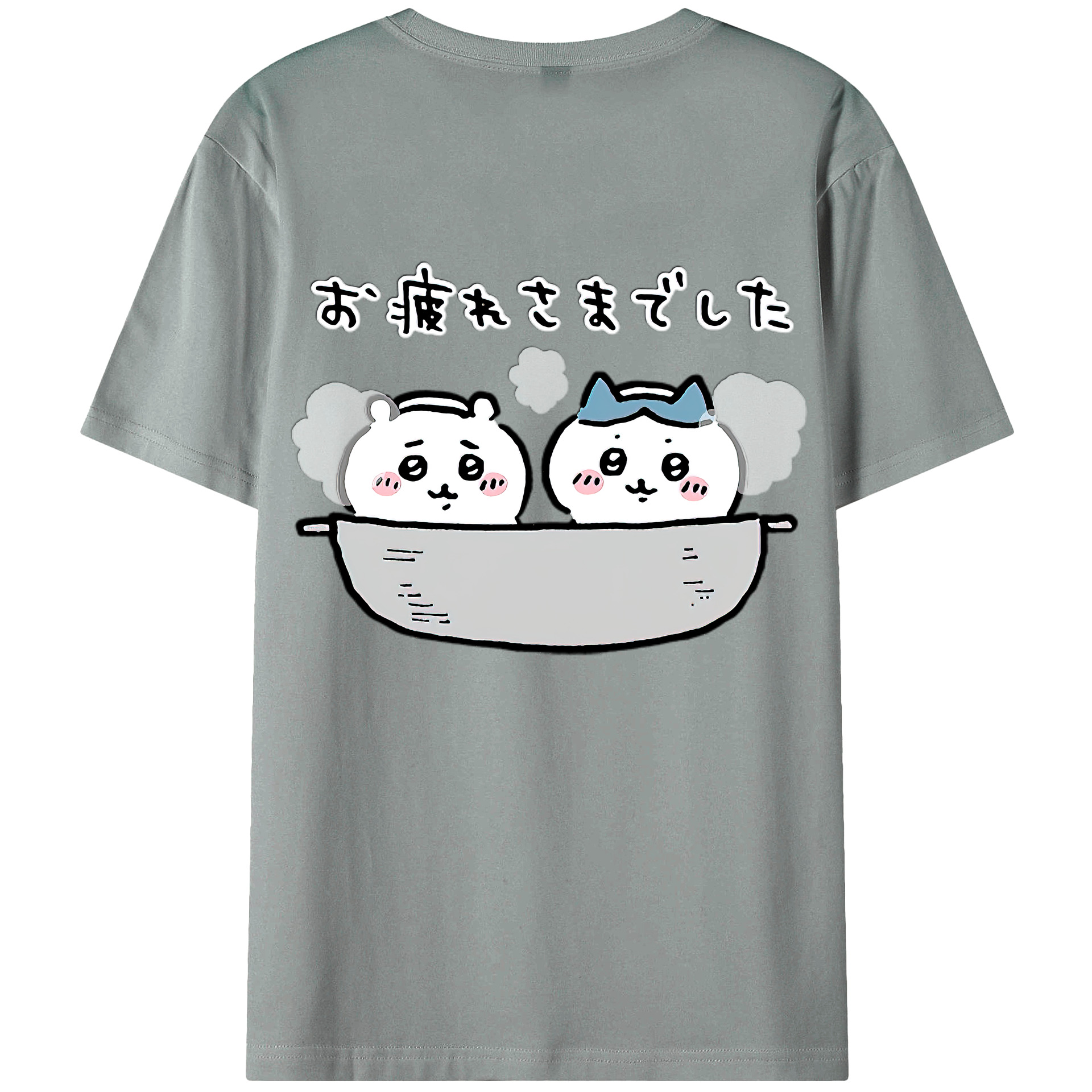 （画像用） ちいかわ ハチワレ Chii-kawa hachiware 綿100％ メンズ半袖Tシャツ（バックプリント） 通気性